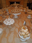 These cake domes looked so elegant when filled with sweets from One Girl Cookies.