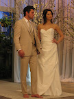 Perfect for a destination wedding, this tan suit and dress by Romona Keveza, both from Kleinfeld. Perfect for a destination wedding, this tan suit and dress by Romona Keveza, both from Kleinfeld.