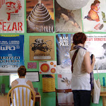 Hostel computer.  Walls are lined with theatre posters.