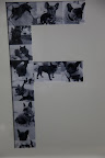 This 'F' for Francesca is made from all the photos that get taken of her.