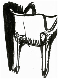 Sketch for the Gaudi armchair