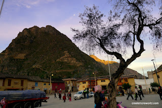 Our new home for a few days, Ollantaytambo.  Those are Incan ruins of the same name on the  mountain.