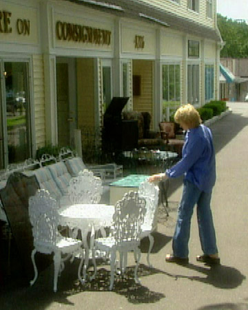 Here I am dropping in on my friend, Jim Klinko, at his store, Furniture on Consignment, in Westport, CT. (OAD: 9/14/1998)