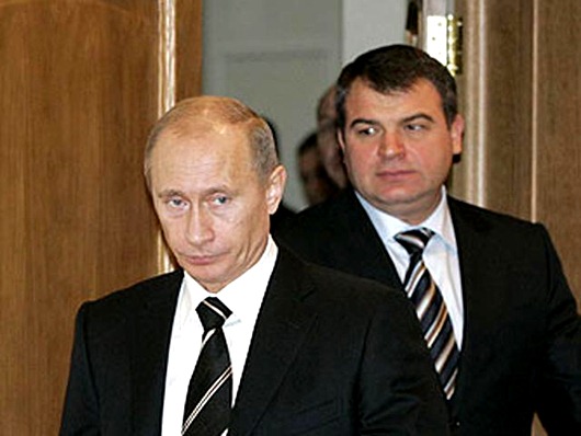 Владимир Путин и Анатолий Сердюков, совещание в министерстве обороны РФ