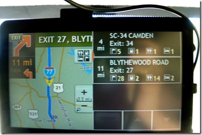 Next exit info on Rand McNally RVND GPS