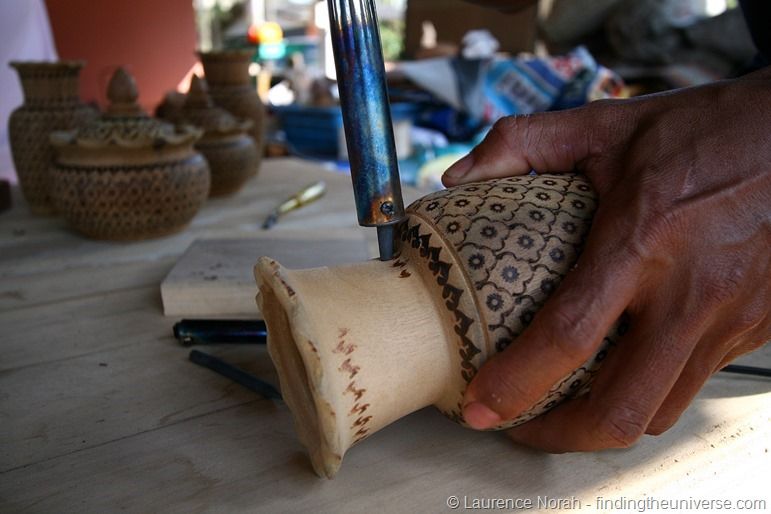 Taro wood carving Trang Thailand hand Taro wood carving Trang Thailand hand