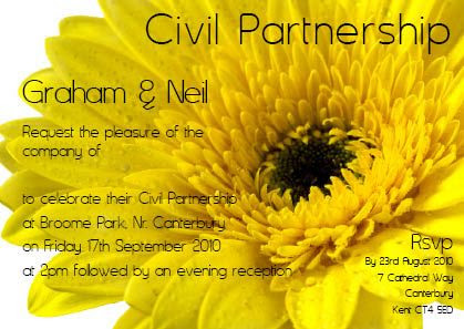 Yellow Gerbera 3 Flat Invitation