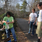 Handing out seedlings