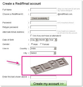 Create a Rediffmail account