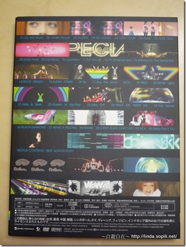 安室2008-2009鑽漾演唱會DVD-BEST FICTION TOUR-封套背面