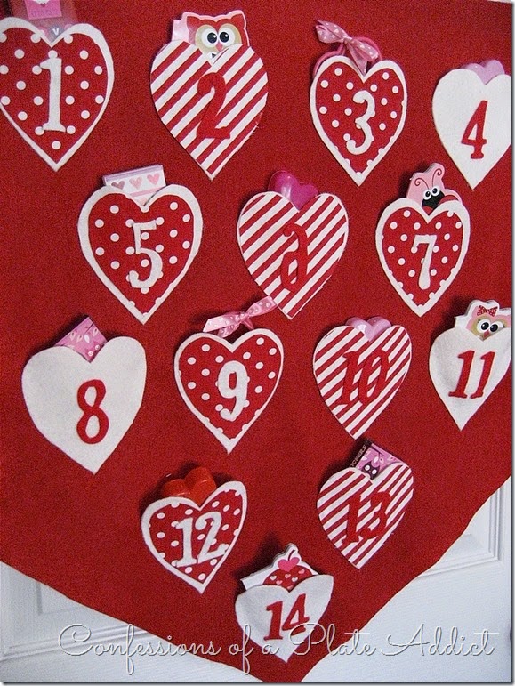 CONFESSIONS OF A PLATE ADDICT No-Sew Pottery Barn Inspired Valentine Countdown Calendar