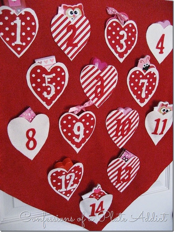 CONFESSIONS OF A PLATE ADDICT No-Sew Pottery Barn Inspired Valentine Countdown Calendar CONFESSIONS OF A PLATE ADDICT No-Sew Pottery Barn Inspired Valentine Countdown Calendar