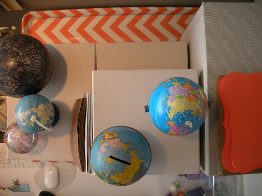 My collection of globes.
