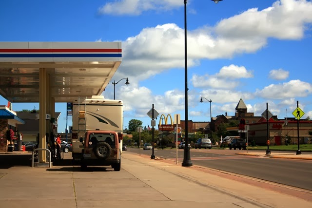 Filling up in Ashland, WI, a very nice town!