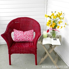 krylon dual cherry red wicker chair square