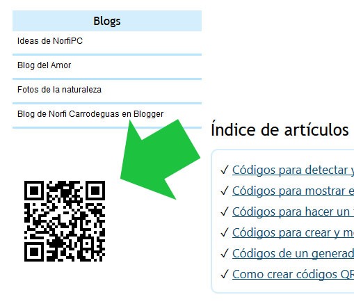 Códigos QR en las páginas de NorfiPC Códigos QR en las páginas de NorfiPC