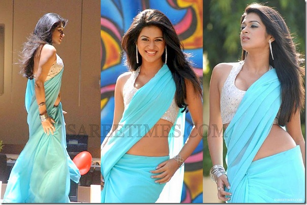 Shraddha_Das_Plain_saree