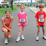 The 1K Race Walkers: Valia Vaitones, Lily Fishman and Alec Beaudin.