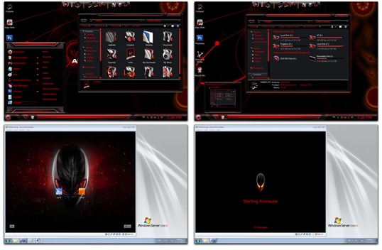 Red Alienware Skin Pack 2.0 for Windows 7