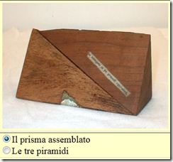 prisma-piramidi in legno