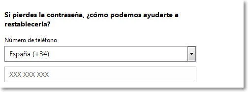 Numero de telefono para crear el correo en oulook Numero de telefono para crear el correo en oulook