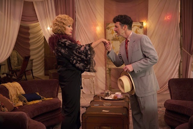 AMERICAN HORROR STORY: FREAK SHOW "Pink Cupcakes"- Episode 405 (Airs Wednesday, November 5, 10:00 PM e/p) --Pictured: (L-R) Jessica Lange as Elsa Mars, Denis O'Hare as Stanley. CR: Michele K. Short/FX