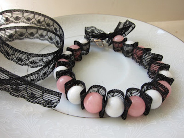 lace and bead bracelet