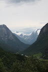 The mountains in the Jostedalsbreen national park