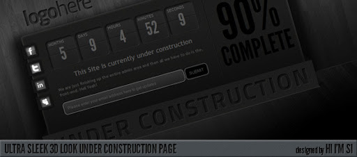 Ultra Sleek 3D Look Under Construction Page - Under Construction Specialty Pages