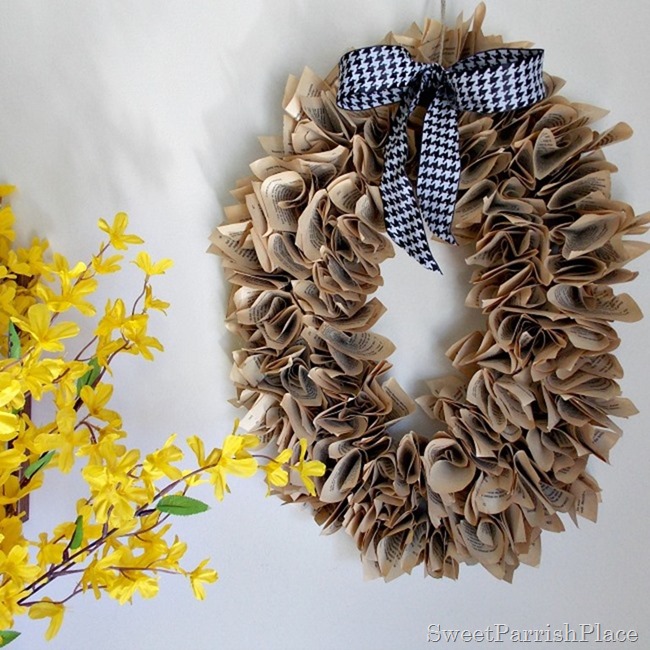 spring book page wreath