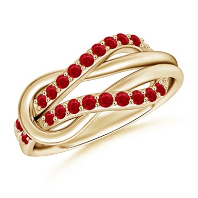 Ruby Encrusted Infinity Knot Ring