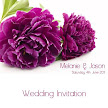 Purple Peonies 2 Folded Invitation