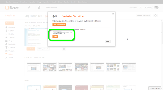 Blogger Tema Yükleme Blogger Tema Yükleme