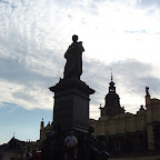 2005-07-05 021 Krakow, Poland - Steve Tottenhoff sitting on the Adam Mickiewicz Monument.JPG