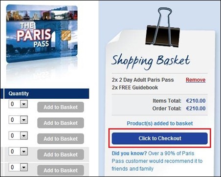 購買Paris Pass_Step 3