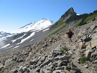 This guy hiked his skis up for some quick runs. He said this was his 45th month in a row that he has done this!