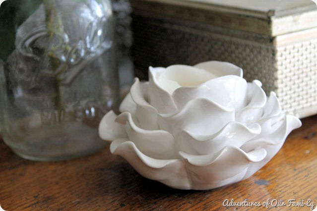 spring mantle porcelain rose