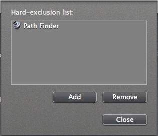 Hard exclusion list