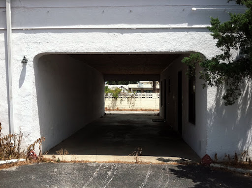 One of the opulent covered carports that helped the Boots Motel stand out. (Photo credit: Rebekah Clark)