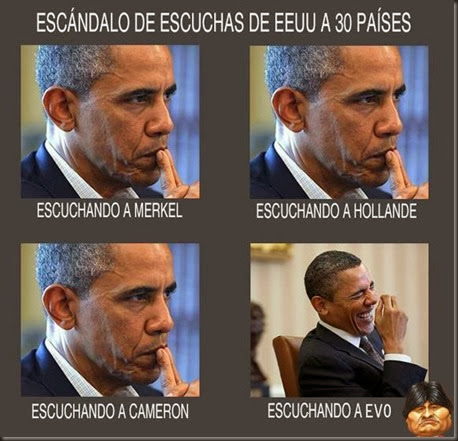 Obama riendose de Evo