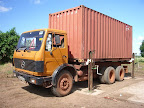Lifting jacks in place ready to off-load the second container, 17th May, 2008