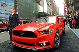 The All-New Ford Mustang is revealed in Times Square