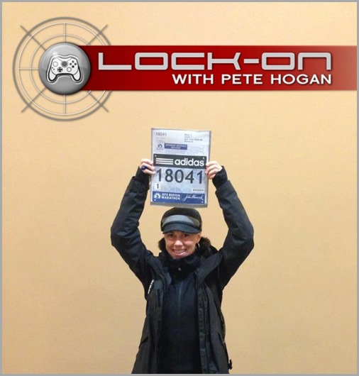 Jen Hogan, wife of RONTHINK contributor Pete Hogan, holds up her first-ever Boston Marathon number. We are as proud of Jen as we hope she is of her amazing accomplishment.