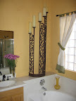 This gorgeous 7-foot tall, iron candle holder was purchased for $10 at a garage sale in Scottsdale, Arizona.