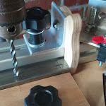 hole drilling jig - to drill evenly spaced holes in square steel tube. 2011-07-07 12.29.09.jpg