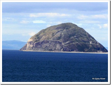 Ailsa Craig out in the Firth of Clyde.