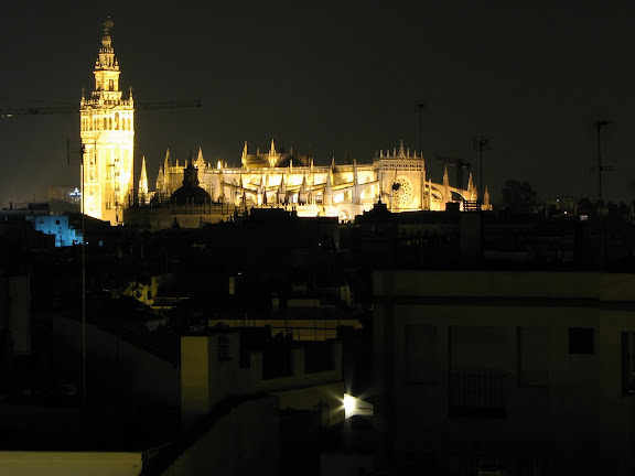 Cathedral of Sevilla from our hotel rooftop