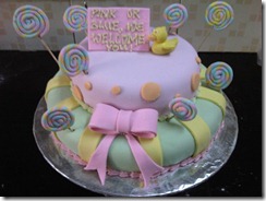 neutral baby shower cake