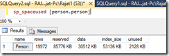 sp_spaceused_tableName_Rajat_Jaiswal