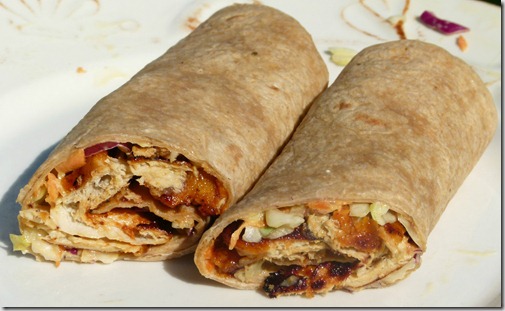slaw and bbq wrap